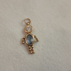 14k gold Birthstone March kid charm or pendant
